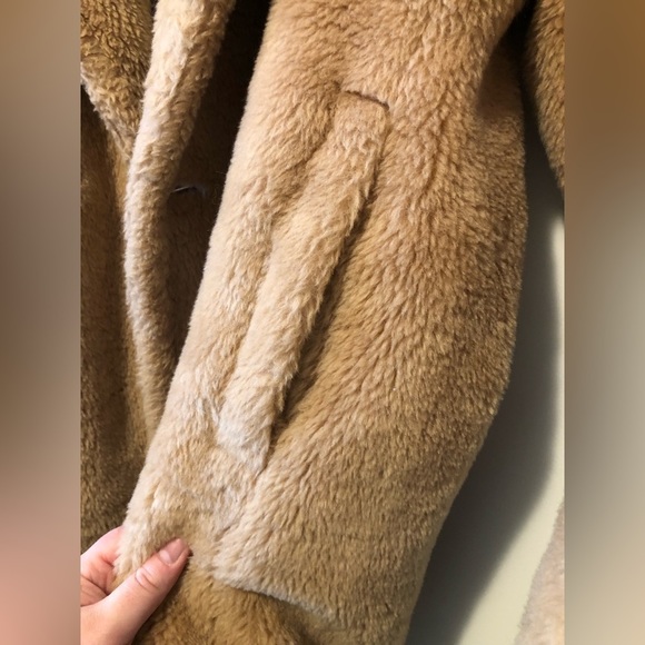 ARITZIA BABATON ATELIER TEDDY COAT SHORT BROWN CAMEL SIZE 2 MEDIUM LARGE WOOL - Picture 8 of 10